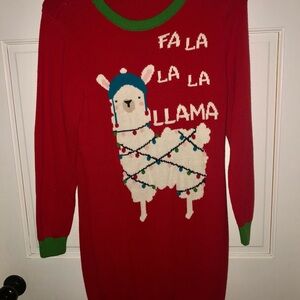 Red Llama Christmas Sweater